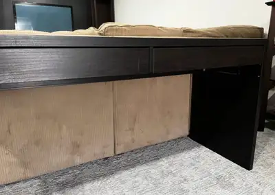 This is an IKEA Micke desk, perfect for a home office or study space. The desk features a clean desi...