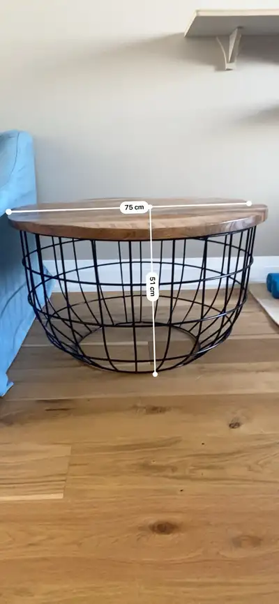 Heavy Solid Wood & Metal Coffee Table – 75 cm, View more