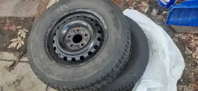 4 Winter tires, p225 70 r16 m+s. Winterforce. On rims!! Still good for at least one season. 300$ obo...