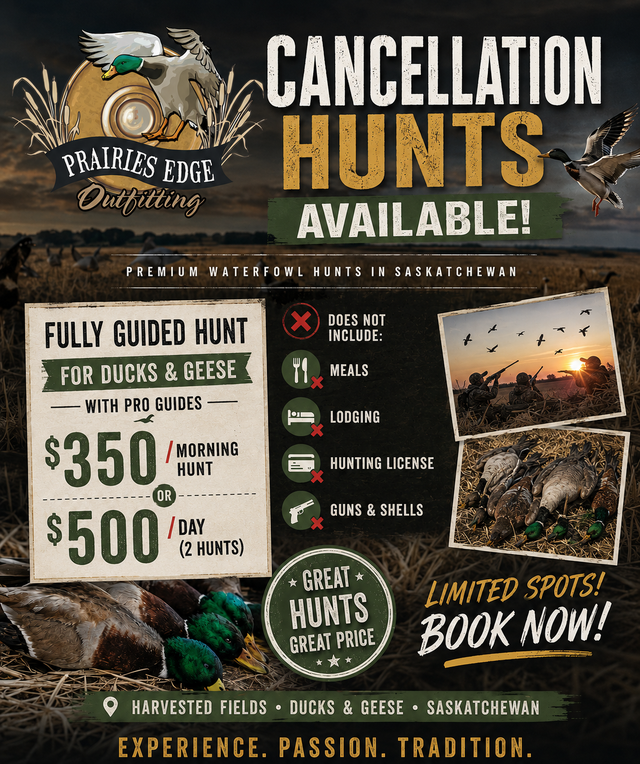 Fully Guided Duck and Goose Hunting in Saskatchewan