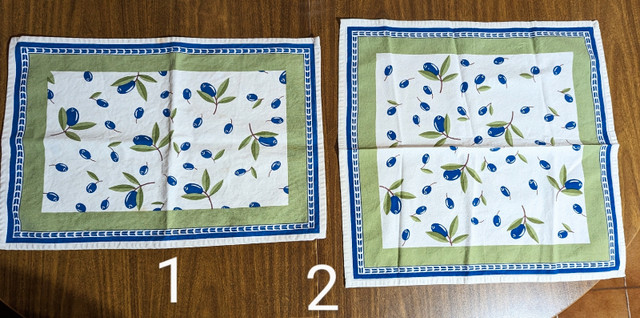 Olive-themed Gobblets, Placemats, Napkins and Dishtowel in Kitchen & Dining Wares in St. Catharines - Image 4