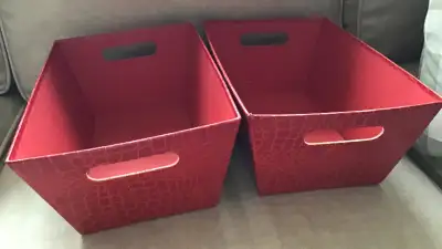 Red Patterned Sturdy Containers For Storage Or Gifting-New, View more