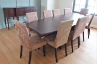 Table, buffet, 10 chaises chairs ensemble