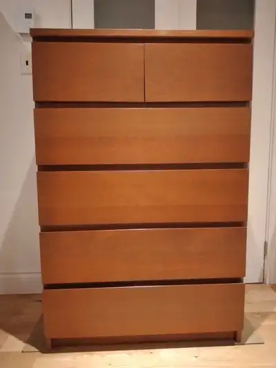Commode brune 6 tiroirs IKEA Malm 6 drawers broww dresser, View more