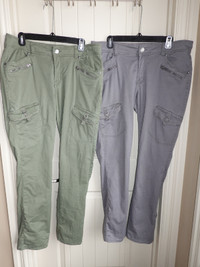 2 Pairs Women’s Cargo Utility Pants – Size 12 – Like New