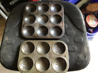 2 Antique Muffin Trays