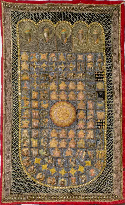 Buddha’s Footprint  Ceremonial ‘Kalagas’ Tapestry from Burma, View more