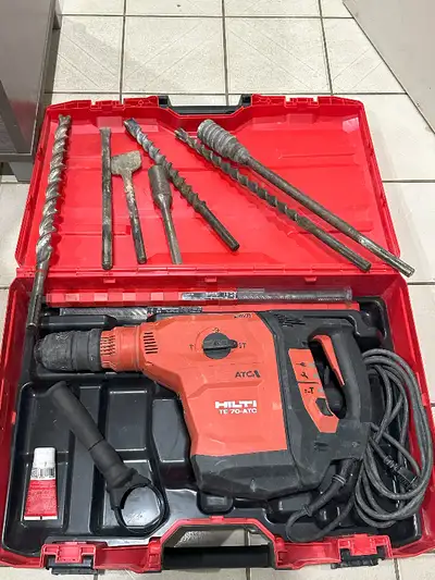 Purchased drill a little over a year ago,it is in excellent condition and works perfect. Several bit...