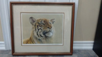 Framed Robert Bateman Limited Edition "Tiger Portrait" Print