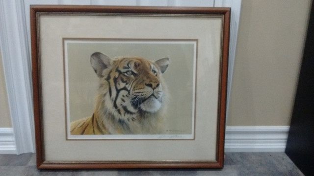 Framed Robert Bateman Limited Edition "Tiger Portrait" Print in Arts & Collectibles in Oshawa / Durham Region