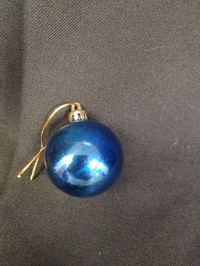 Blue and Gold Tone Plastic Ornament
