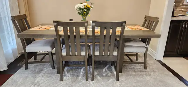 Dining Table Set (4 Chairs + Bench) + Carpet – Urgent Sale!628632609418261218