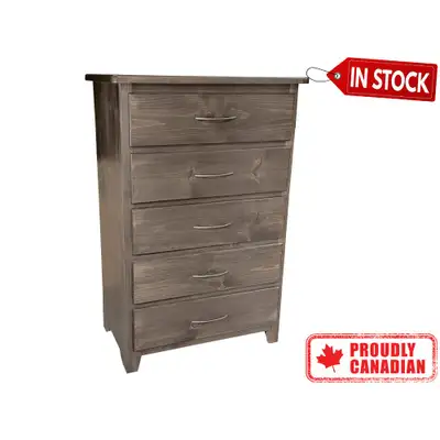 Yale Solid Wood 5 Drawer Chest, IN STOCK, Made In BC, NEW, View more