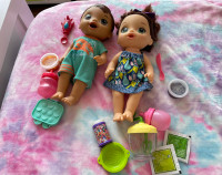 Boy and girl Baby Alive dolls and accessories 