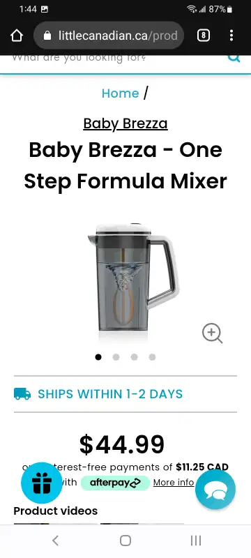 Baby Breeza one-step battery operated formula mixer.  New in box, View more
