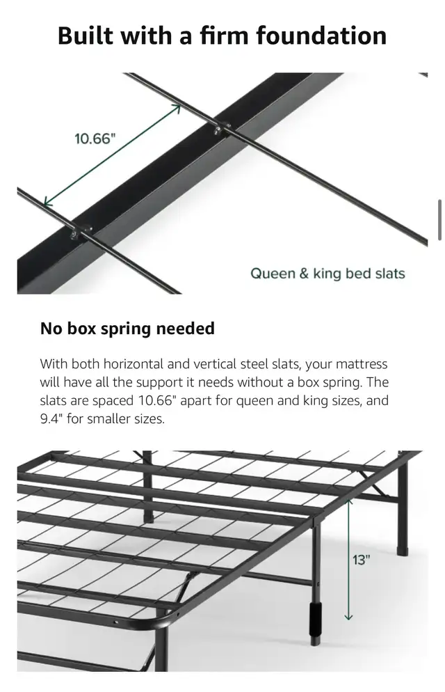 Zinus Queen Bed Frame - Tool free assembly in Beds & Mattresses in Delta/Surrey/Langley - Image 11