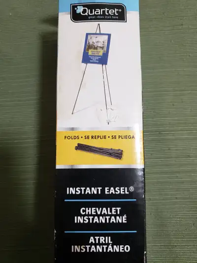 Brand new, never been used lightweight black aluminum display easel. Quickly and easily sets up and...