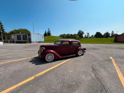 1936 ford all metal chopped 2.5 inches rebuilt gm lq4 6.0l engine, list of all new parts on, 4l60e t...