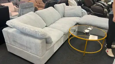 Sky Modular Track Arm Sectional Cloud Sofa | 3-Seater with ottom, View more