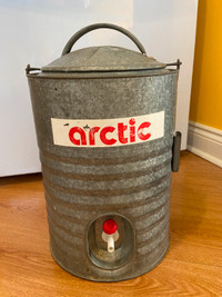 Vintage Arctic Lined Water Galvanized Steel Metal Cooler