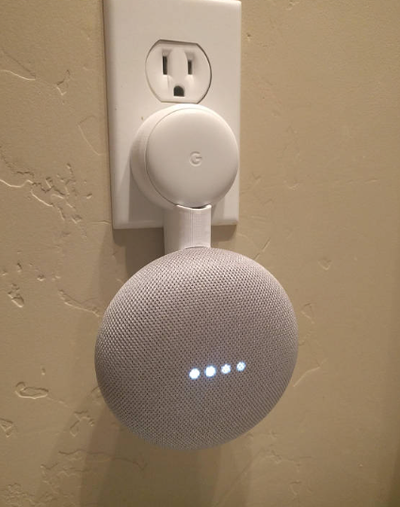 Google Home Mini Smart Speaker + Space Saving Outlet Mount, View more