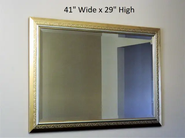 Wrought iron wicker shelf & Silver Square Mirror in Multi-item in Oshawa / Durham Region - Image 3