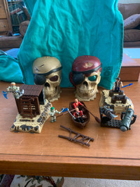 Used Mega Blocks Skull Pirate Play Head Sets