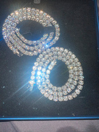 Moissanite tennis chains .925 silver 5mm gems