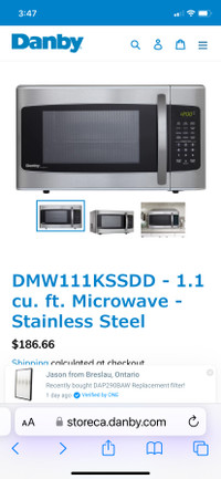 Danby microwave DMW111KSSDD
