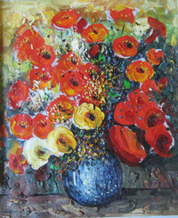 Oil Painting on Canvas Still Life Flowers