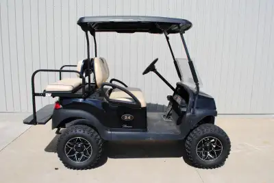 2020 Black Club Car Tempo Electric Golf Cart. Lights, rearseat, lift kit. New Navitas high speed, hi...