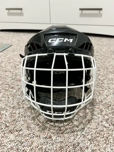 Hockey helmet with cage, View more