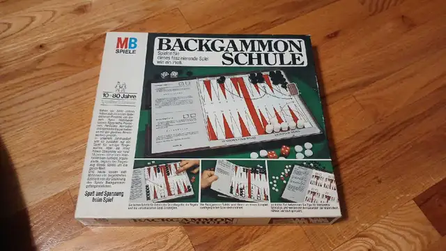Backgammon Schule Tutor German Game Vintage