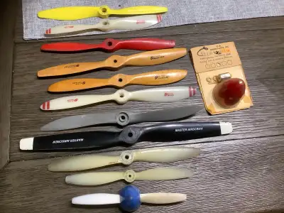 VINTAGE AIRPLANE MODEL PROPELLERS… WOOD, PLASTIC toy, View more