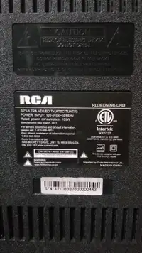 50" RCA tv -no backlight