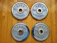 4 Vintage YORK Chrome Barbell 5 lbs Weight Plates TOTAL 20 LBS