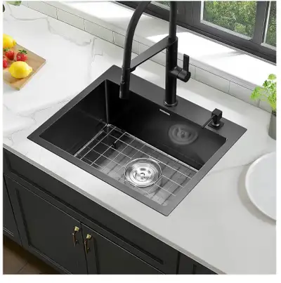 Black Kitchen Sink Drop-in 26inch, SINKVINE PVD Nano Stainless S, View more