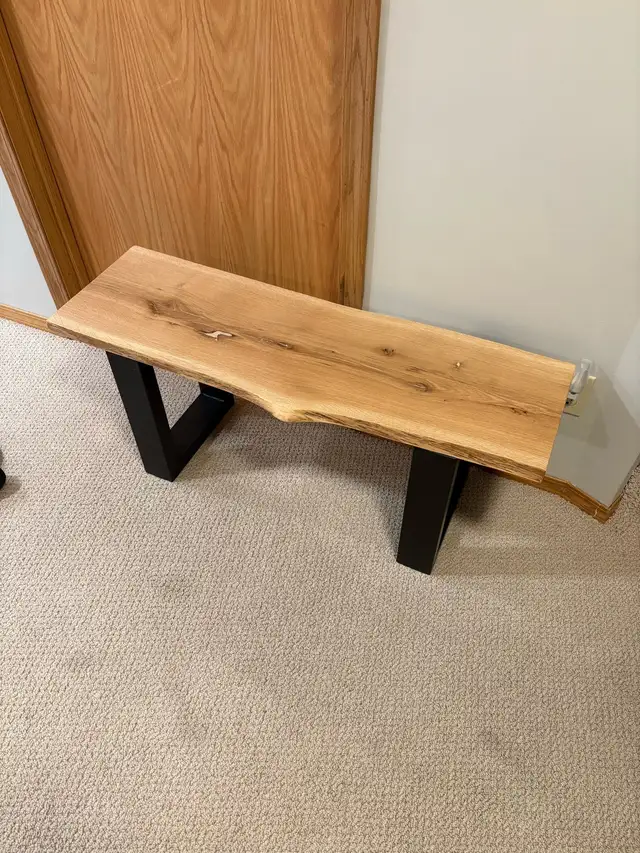 White Oak Live Edge Bench in Other Tables in Edmonton - Image 2
