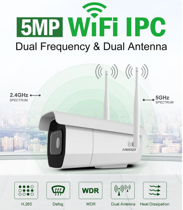 5MP LARGE LONG RANGE Bullet IP Camera "Onvif" WIFI 2.4 & 5GHZ in Livestock in Winnipeg