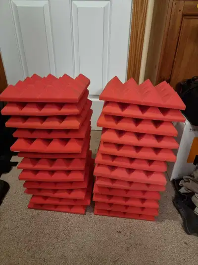 Pack of 24 panels, 2" X 12" X 12" Acoustic Foam Panels, View more