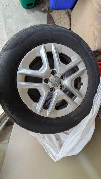 Selling a complete set of 4 original factory stock (OEM) aluminum rims from a 2020 Jeep Compass. The...