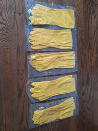 Yellow dish gloves medium 5 pairs