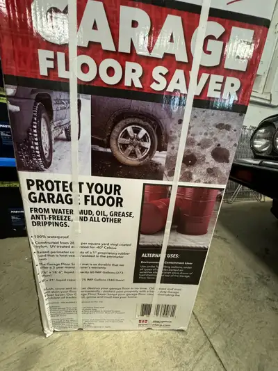 Heavy Duty garage mat 8’ x 21’ , great for keeping your garage floors clean, keeps away salt, dirt,...