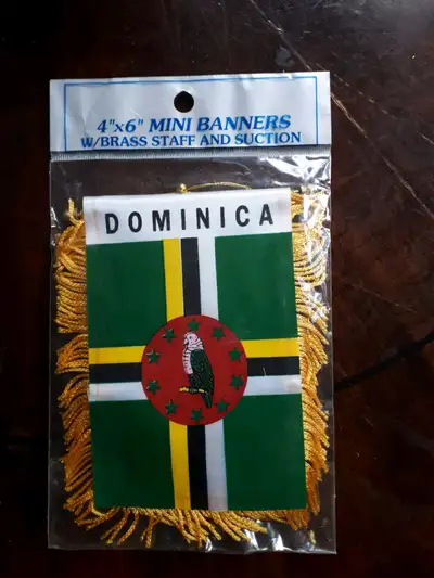 Double sided flag with string to hang on rear view mirror. New 2 x3 ft Flag $10 Iron on patches $4