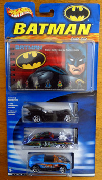 Hot Wheels Batman, The Joker & Bane with Action Guide 3-pack