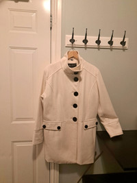Ladies cream wool winter coat,