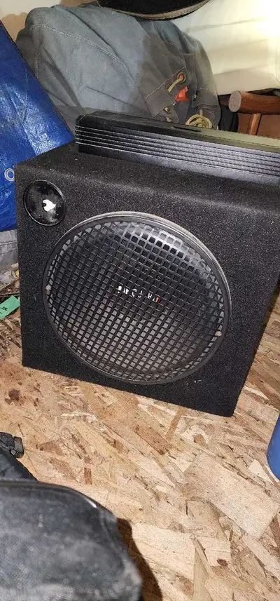 12" MB Quart Boxed Subwoofer & 5 channel 1200watt soundstage amp, View more