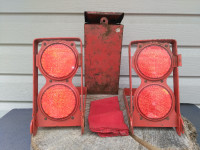 Vintage Road Flare Reflector Kit Original Red Lockable Box Made