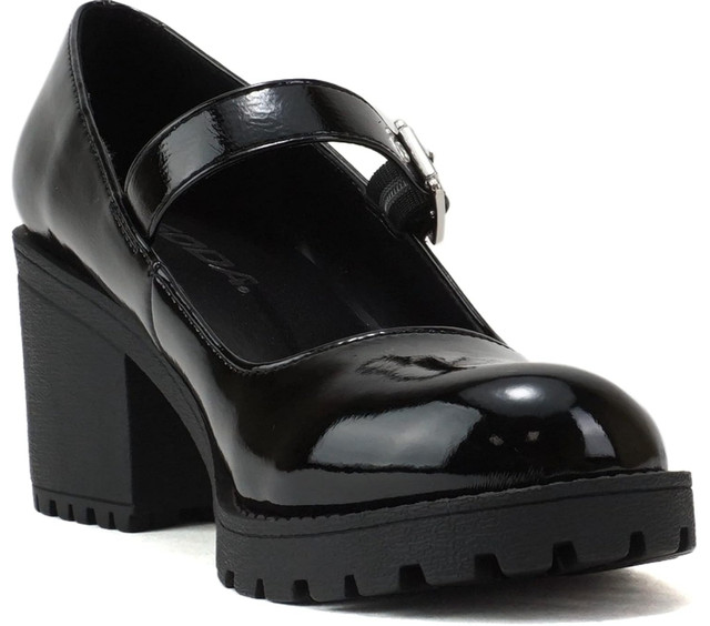 Soda “Eviana” Mary Jane Mid Chunky Block Heel - size 8.5, black dans Femmes - Chaussures  à Ville de Montréal