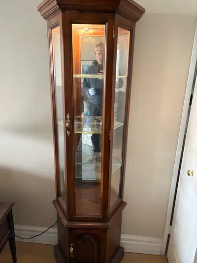 Free delivery used Wooden Corner Curio Cabinet, View more